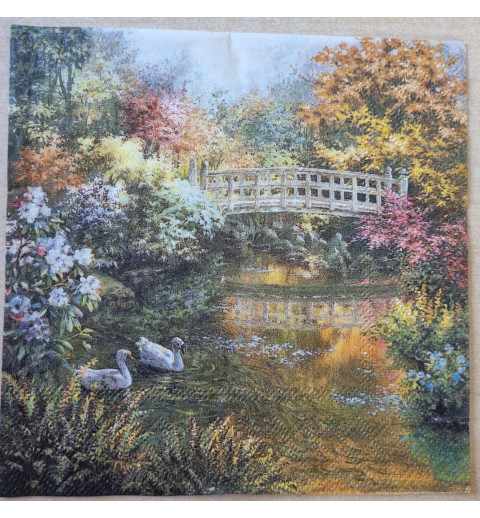 Serviette Brücke/Landschaft