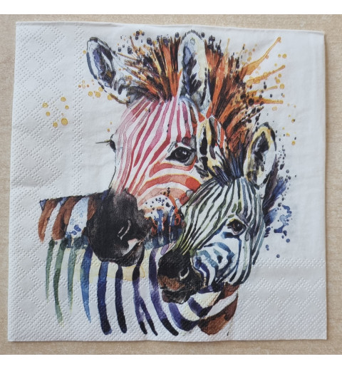 Serviette bunte Zebras