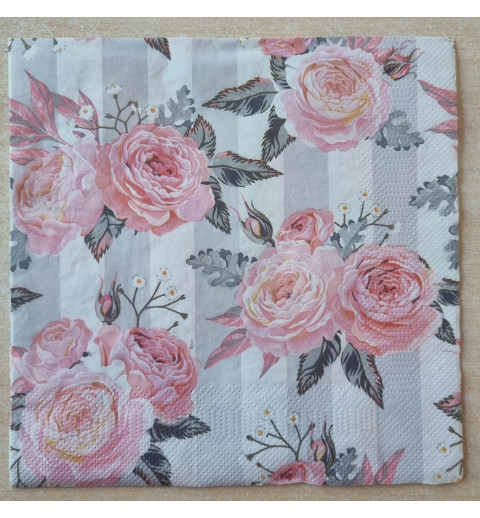 Serviette Rosen rosa