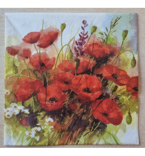 Serviette Mohnblumen Feld