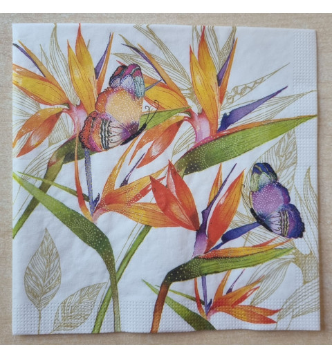 Serviette exotische Blumen