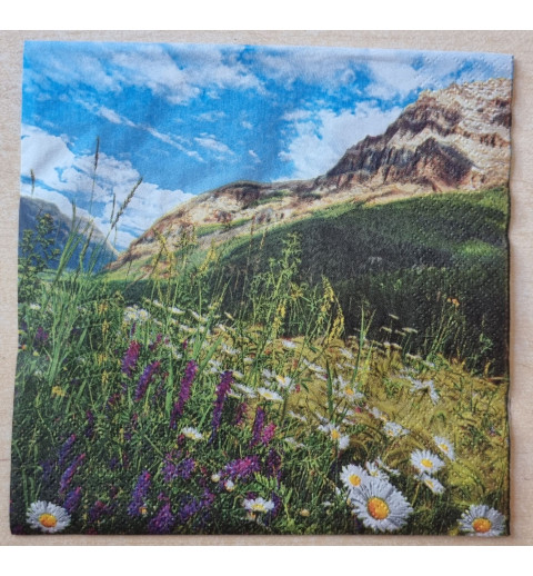Serviette Berge/Blumenwiese