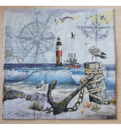 Serviette Anker/Leuchtturm