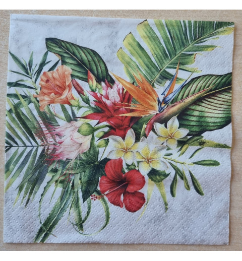 Servietten exotische Blumen und Pflanzen