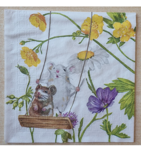 Servietten Blumen/Mäuse