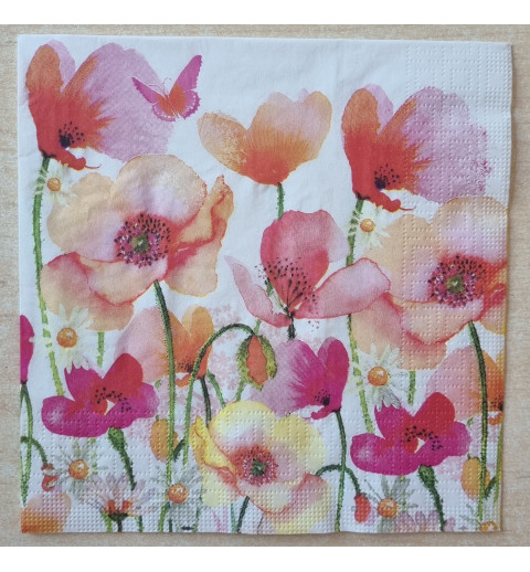 Servietten Mohnblumen rosa