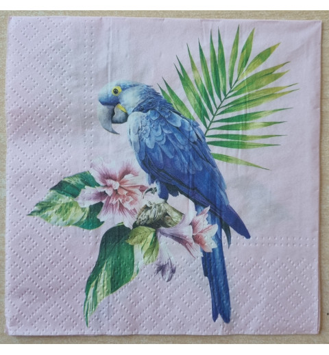 Serviette blauer Papagei