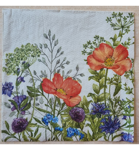 Serviette verschiedene Blumen 3