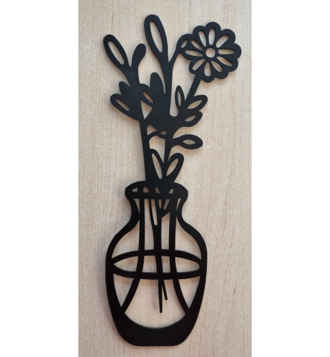 Metall Blumenvase schwarz zum Aufhängen