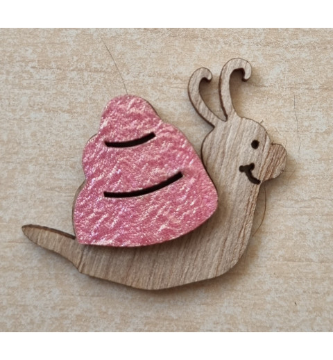 Holz Schnecke rosa