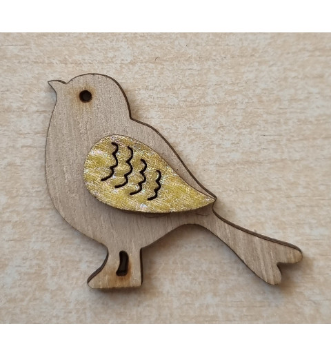 Holz Vogel gelb