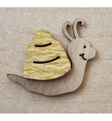 Holz Schnecke gelb