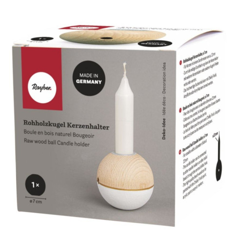 Kerzenhalter Rohholzkugel