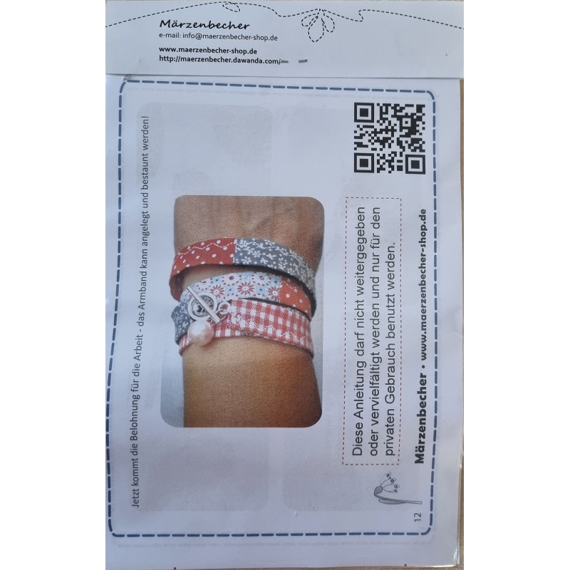 Bastelset für Zwei Wickelarmbänder rot