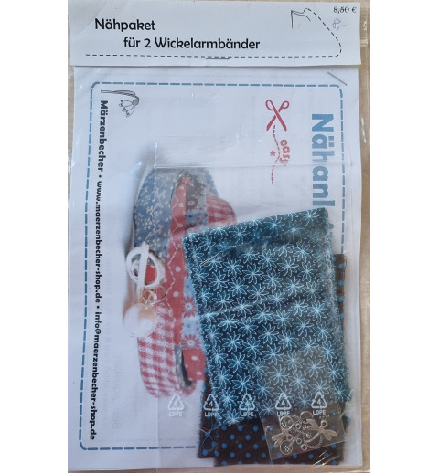 Bastelset für Zwei Wickelarmbänder petrol/braun