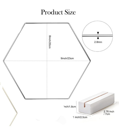 Hexagon Metallring mit Holzständer