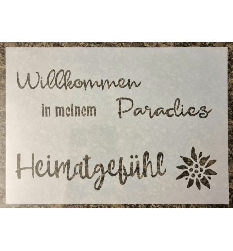 Schablone Willkommen in meinem Paradies