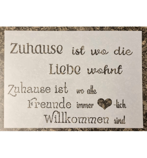 Schablone Zuhause ist da....