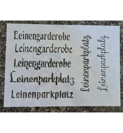 Schablone Leinengarderobe/Leinenparkplatz