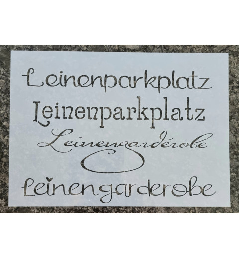 Schablone Leinenparkplatz/Leinengarderobe
