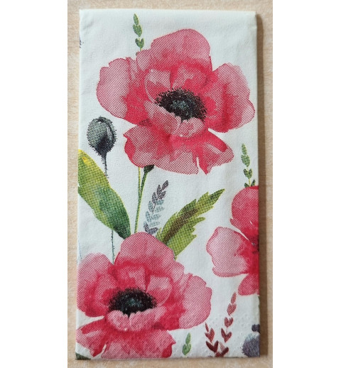 Taschentücher Mohnblume rot
