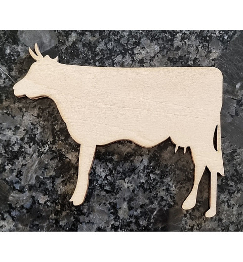 Holz Kuh natur 6 cm