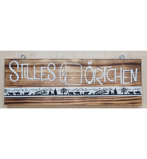 Schild Stilles Örtchen geflammt