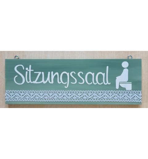 Schild Sitzungssaal seegrün
