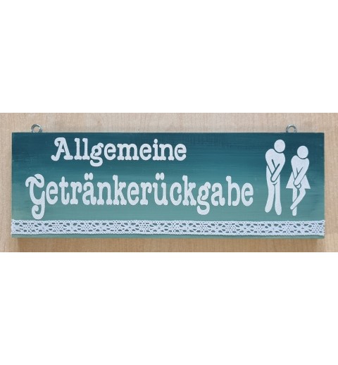 Schild Allgemeine Getränkerückgabe petrol