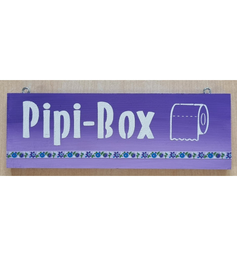 Schild Pipi-Box violette