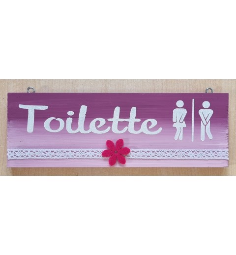 Schild Toilette magenta