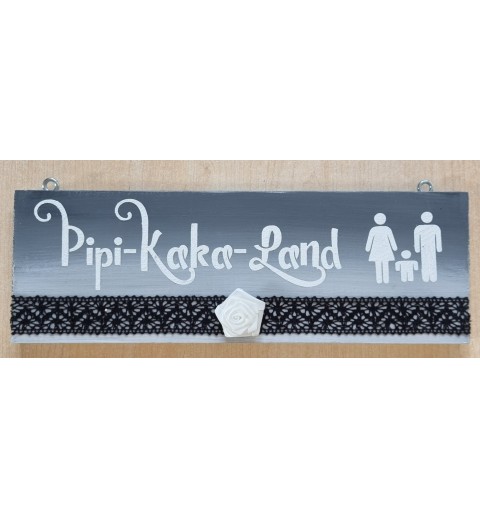 Schild Pipi-Kaka-Land grau