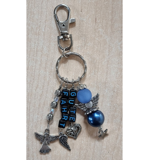 Schlüsselanhänger "Gute Fahrt" blau