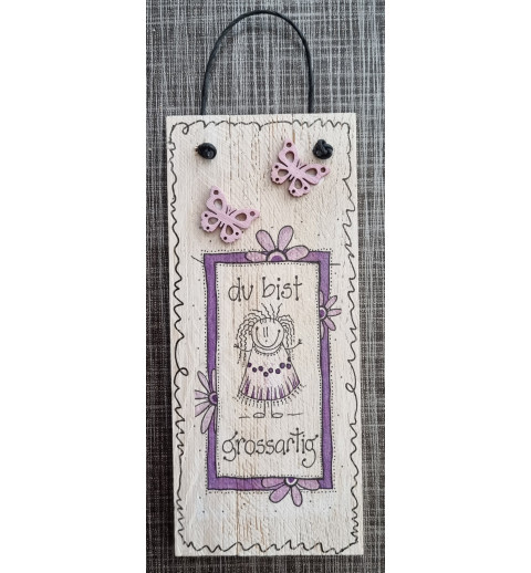 Mini Schild Du bist grossartig  violette