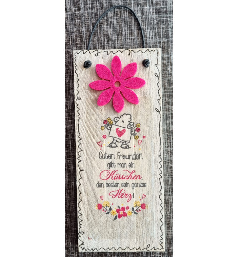 Mini Schild Guten Freunden......  pink