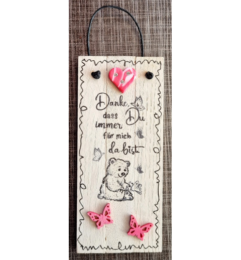 Mini Schild Danke dass Du...... pink