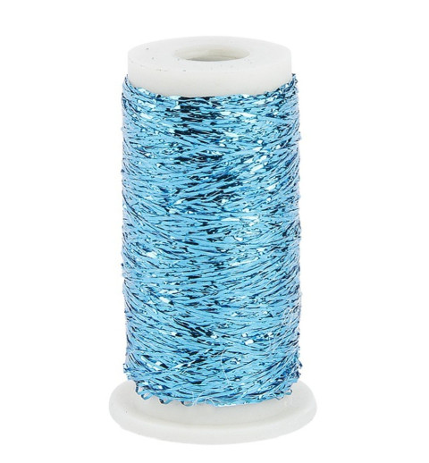 Stickgarn Metallic blau