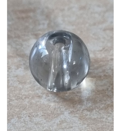 Kunststoff Perle transparent/blau