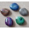 Kunststoff Perle Nugget braun/regenbogen