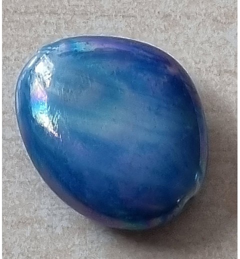 Kunststoff Perle Nugget blau/regenbogen
