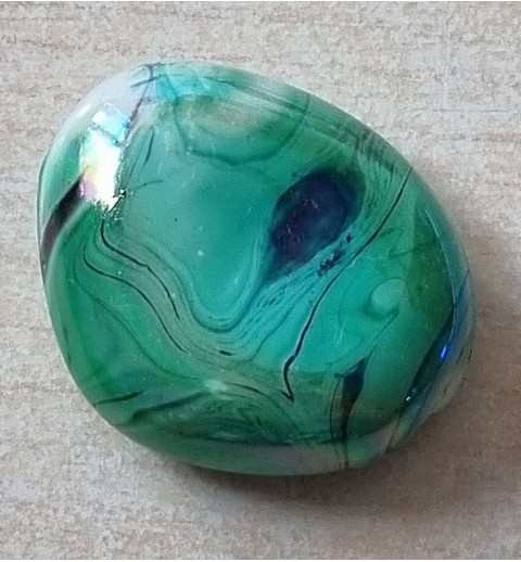 Kunststoff Perle Nugget  grün/regenbogen