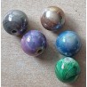 Kunststoff Perle rund grau/regenbogen