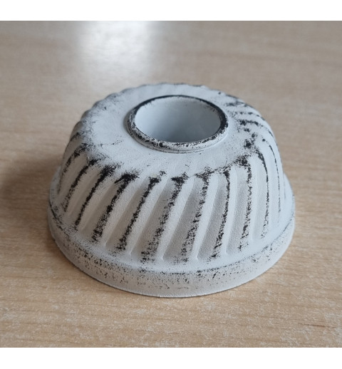Kerzenhalter Gugelhopf metall/weiss