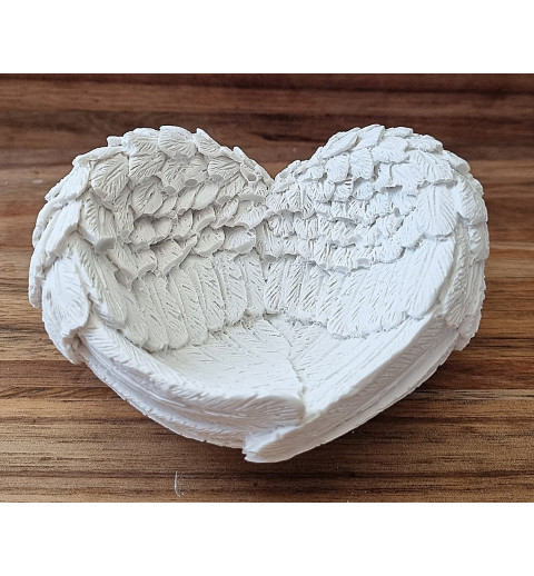 Beton Engelsflügel Schälchen weiss