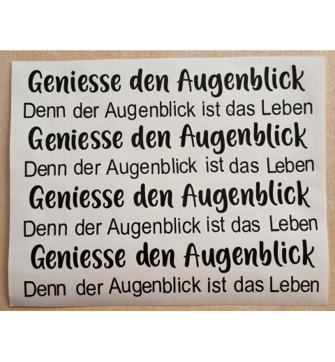 Vinyl Schrift  Geniesse......  schwarz