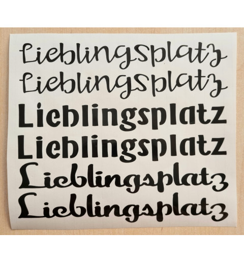 Vinyl Schrift  Lieblingsplatz schwarz