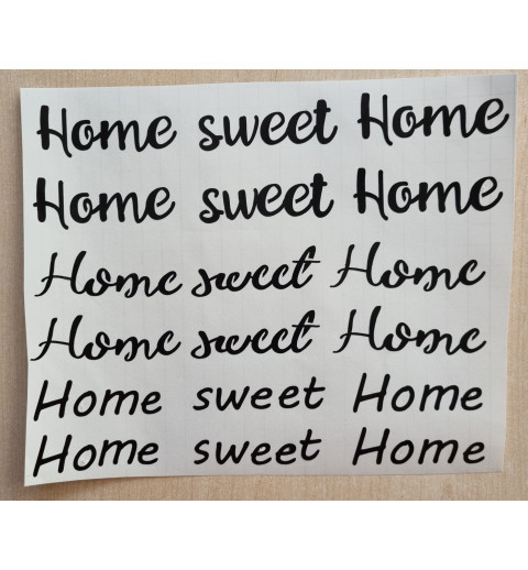 Vinyl Schrift  Home sweet Home schwarz