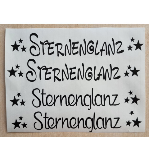 Vinyl Schrift  Sternenglanz  schwarz