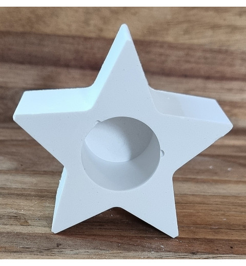 Beton Teelicht Stern weiss