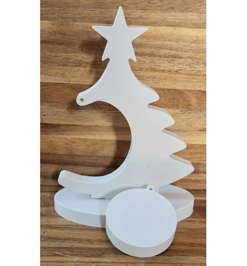 Beton Weihnachtsbäumchen mit Ständer weiss